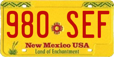 NM license plate 980SEF