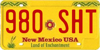 NM license plate 980SHT