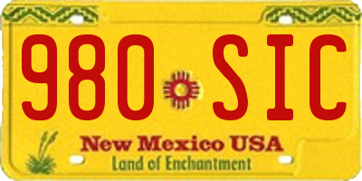 NM license plate 980SIC