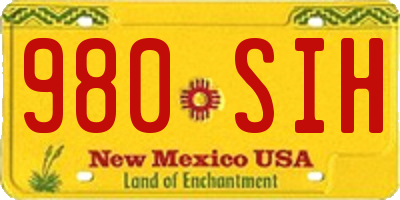NM license plate 980SIH