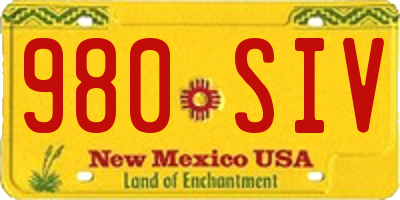 NM license plate 980SIV