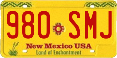 NM license plate 980SMJ