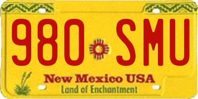 NM license plate 980SMU
