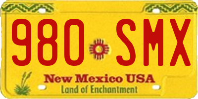 NM license plate 980SMX