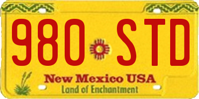NM license plate 980STD