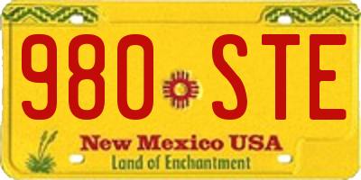 NM license plate 980STE