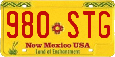 NM license plate 980STG