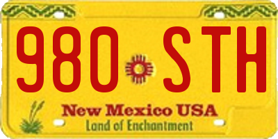NM license plate 980STH