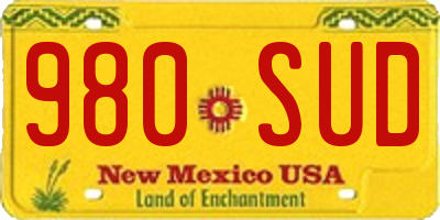 NM license plate 980SUD