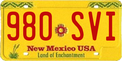 NM license plate 980SVI