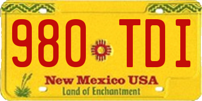NM license plate 980TDI