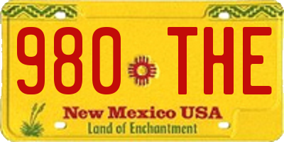 NM license plate 980THE