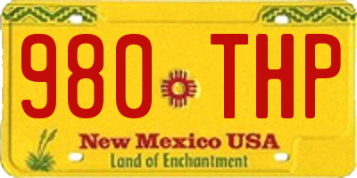 NM license plate 980THP