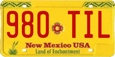 NM license plate 980TIL