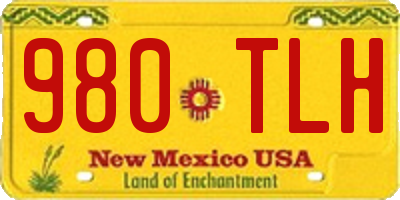 NM license plate 980TLH