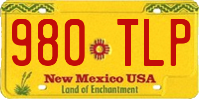 NM license plate 980TLP