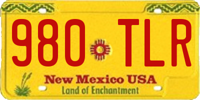 NM license plate 980TLR