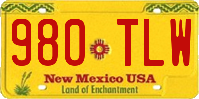 NM license plate 980TLW