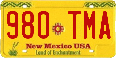 NM license plate 980TMA