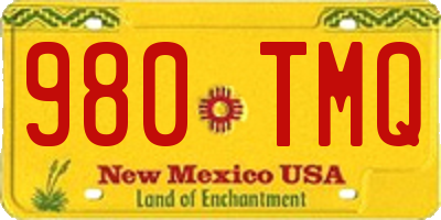 NM license plate 980TMQ