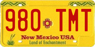 NM license plate 980TMT