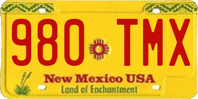 NM license plate 980TMX