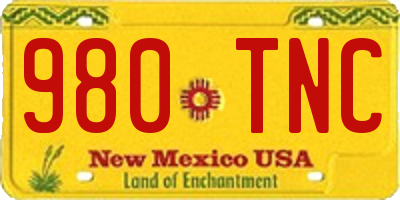 NM license plate 980TNC