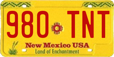 NM license plate 980TNT