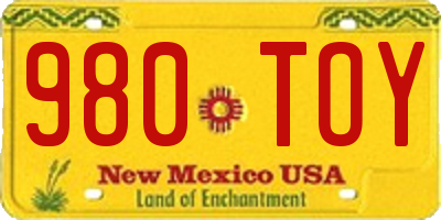 NM license plate 980TOY