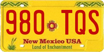 NM license plate 980TQS