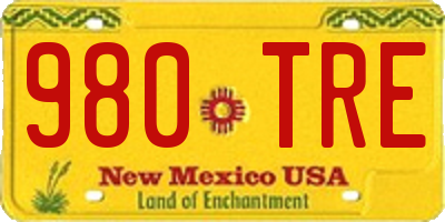 NM license plate 980TRE