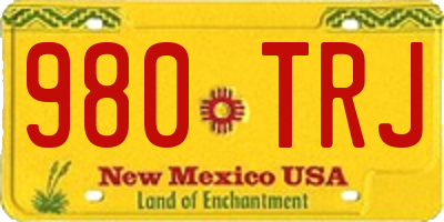 NM license plate 980TRJ