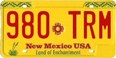 NM license plate 980TRM