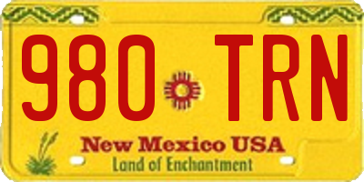 NM license plate 980TRN