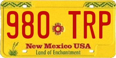 NM license plate 980TRP