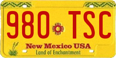 NM license plate 980TSC