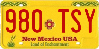 NM license plate 980TSY