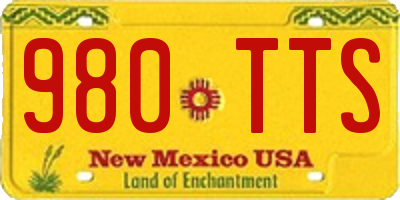NM license plate 980TTS