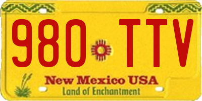 NM license plate 980TTV