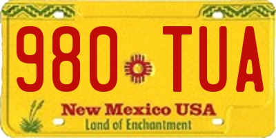 NM license plate 980TUA