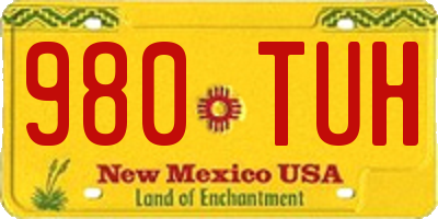 NM license plate 980TUH