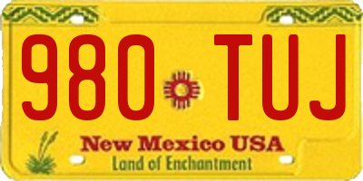NM license plate 980TUJ