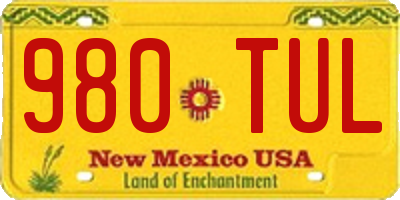 NM license plate 980TUL