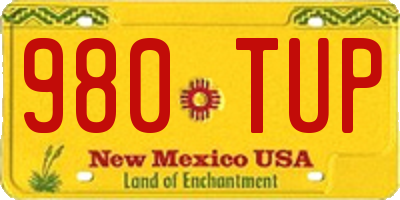 NM license plate 980TUP