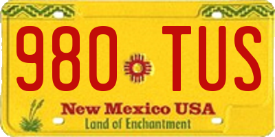 NM license plate 980TUS