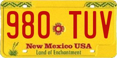 NM license plate 980TUV