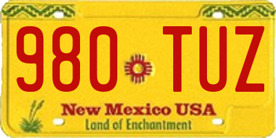 NM license plate 980TUZ