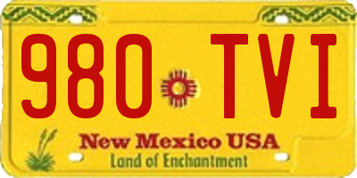 NM license plate 980TVI