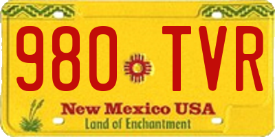 NM license plate 980TVR