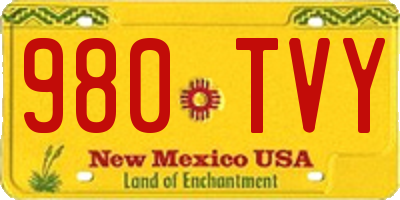 NM license plate 980TVY